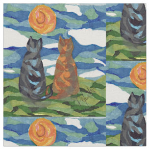 Tissu Le jour de chat rêve l'art