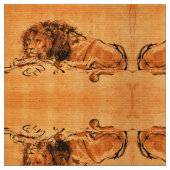 Tissu LE LION DU CAP, Jaune orange (Fermer)