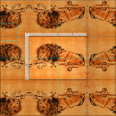 Tissu LE LION DU CAP, Jaune orange (Carreau)