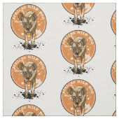 Tissu Le mignon chien sauvage africain (Échantillon)