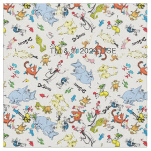 Tissu Le monde du motif de Dr Seuss