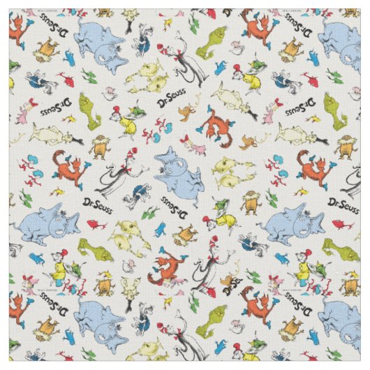 Tissu Le Monde du motif de Dr Seuss (Fermer)