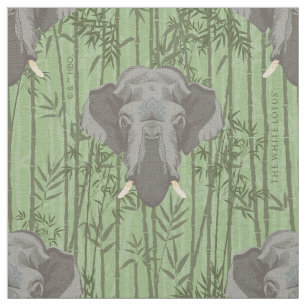 Tissu Le Motif blanc des éléphants majestueux Lotus