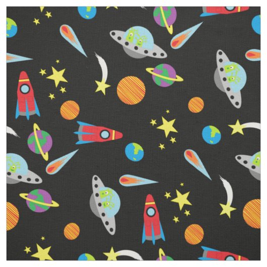 Tissu Le motif de l'espace de garçons tient le premier (Échantillon)