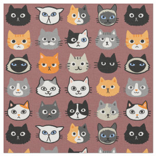 Tissu Le Motif des visages de chat Cool Kitty Cat Lover