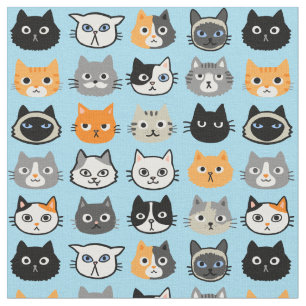 Tissu Le Motif des visages de chat Cool Kitty Cat Lover