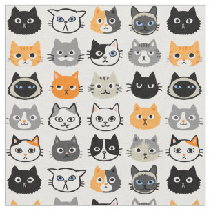 Tissu Le Motif des visages de chat Cool Kitty Cat Lover