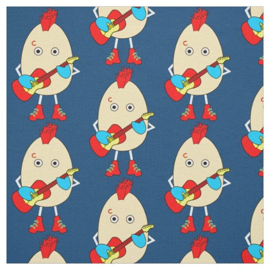 Tissu Le musicien de rock Egghead (Échantillon)