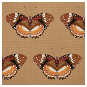 Tissu Le papillon Monarque en Brown, rouille et crème