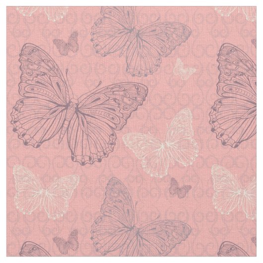 Tissu Le papillon rose (Fermer)