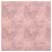 Tissu Le papillon rose (Échantillon)