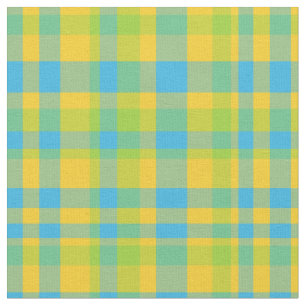 Tissu Le plaid chic de jaune de vert bleu Daisy Chains