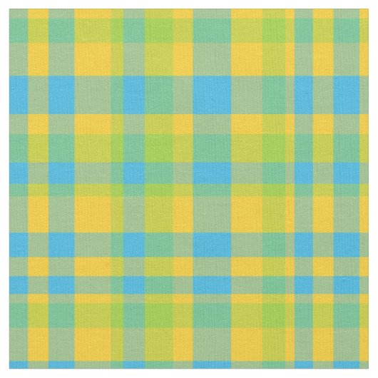 Tissu Le plaid chic de jaune de vert bleu Daisy Chains (Fermer)