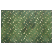 Tissu Le renne de Noël d'or sur le vert (Fat Quarter)