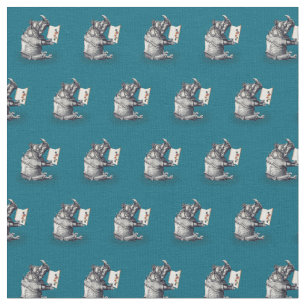 Tissu Le rhinocéros de lecture aime des livres