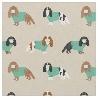 Tissu Le roi Cavalier Charles Spaniel dans les maquillag