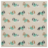 Tissu Le roi Cavalier Charles Spaniel dans les maquillag (Échantillon)