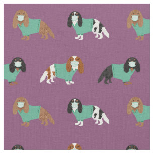 Tissu Le roi Cavalier Charles Spaniel dans les maquillag