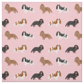 Tissu Le roi Cavalier Charles Spaniel rose (Échantillon)