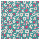 Tissu Le rose et la conception bleue d'ABC (Échantillon)