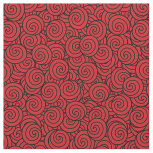 Tissu Le rouge et le noir ont tourbillonné motif