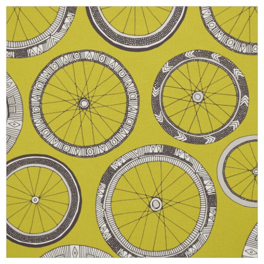 Tissu le vélo roule chartreuse (Échantillon)