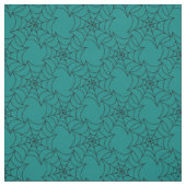 Tissu Le web de Black Spider sur le Turquoise (Échantillon)