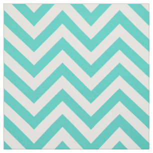 Tissu Le zigzag bleu et blanc turquoise barre le motif