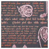 Tissu L'échantillonneur celtique dans le noir et s'est (Échantillon)