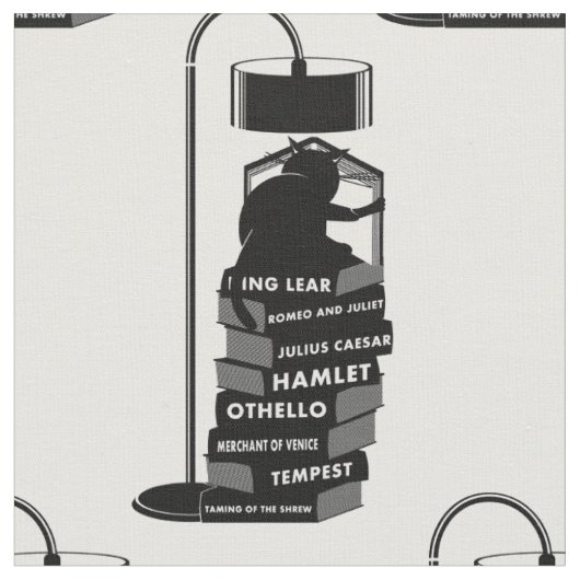 Tissu Lecture de chats noirs Shakespeare Joues (Fermer)