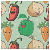Tissu Légumes souriants (Fermer)