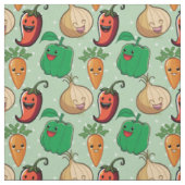Tissu Légumes souriants (Échantillon)