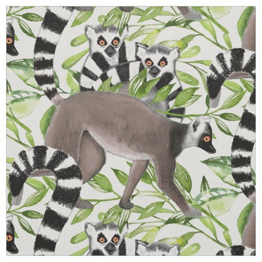 Tissu Lémuriens de Madagascar (Échantillon)