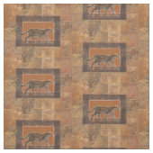 Tissu Leopard sur Orange et Arrière - plan Brown (Échantillon)