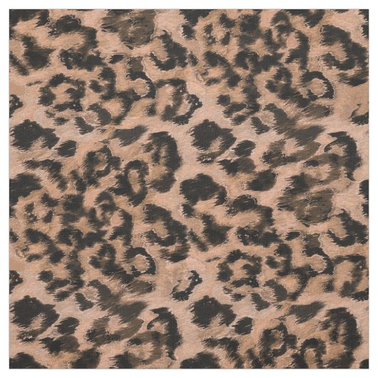 Tissu Leopard - taches d'impression brun (Échantillon)