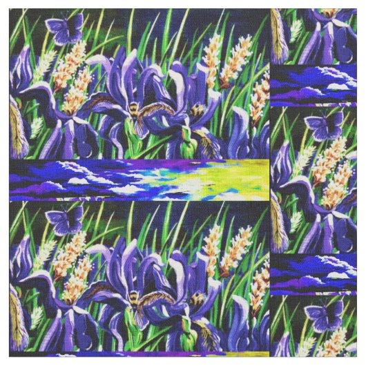 Tissu Les abeilles et le ciel d'Iris (Fermer)