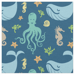 Tissu Les animaux marins  Nourriture marine