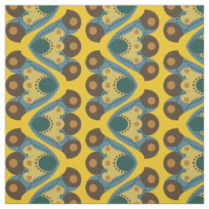 Tissu les années 70 motif de tulipe de style