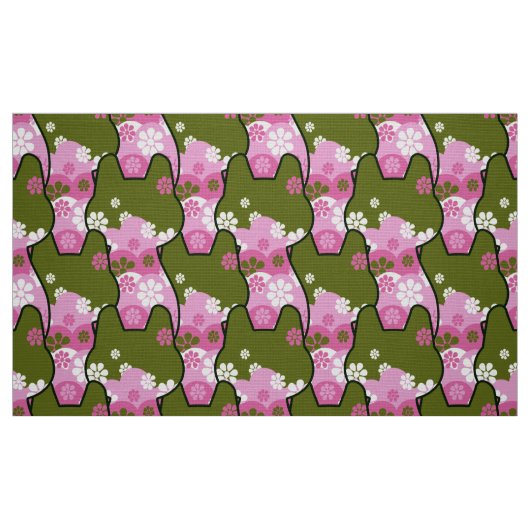 tissu les années 70 rétro de mode élégant - Cat ki (Fat Quarter)