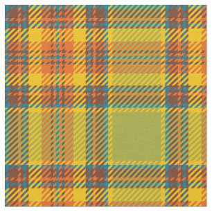 Tissu les années 70 vert plaid