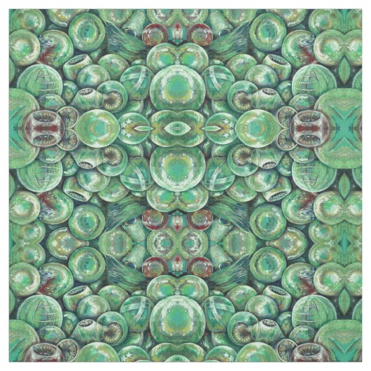 Tissu Les balles de Noël vertes (Échantillon)