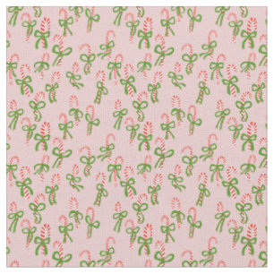 Tissu Les beaux Sucres de canne de Noël de Noël rose