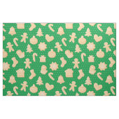 Tissu Les biscuits en pain d'épice sur les points verts  (Fat Quarter)