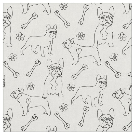 Tissu Les Bulldogs de France (Fermer)