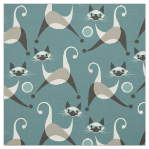 Tissu Les Chatons Siamois En Jeu
