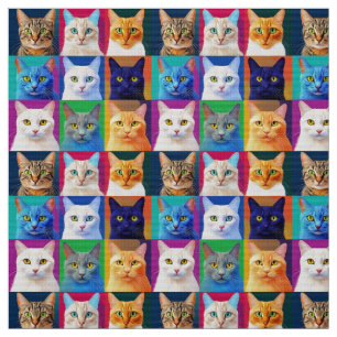 Tissu les chats arc-en-ciel