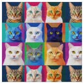 Tissu les chats arc-en-ciel (Fermer)