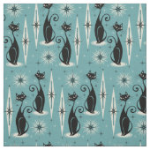 Tissu Les chats atomiques rétro-américains du milieu du  (Échantillon)