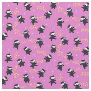 Tissu Les chats de Ninja avec la puissance étoilée sur