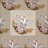 Tissu Les colombes et les Roses (Carreau)